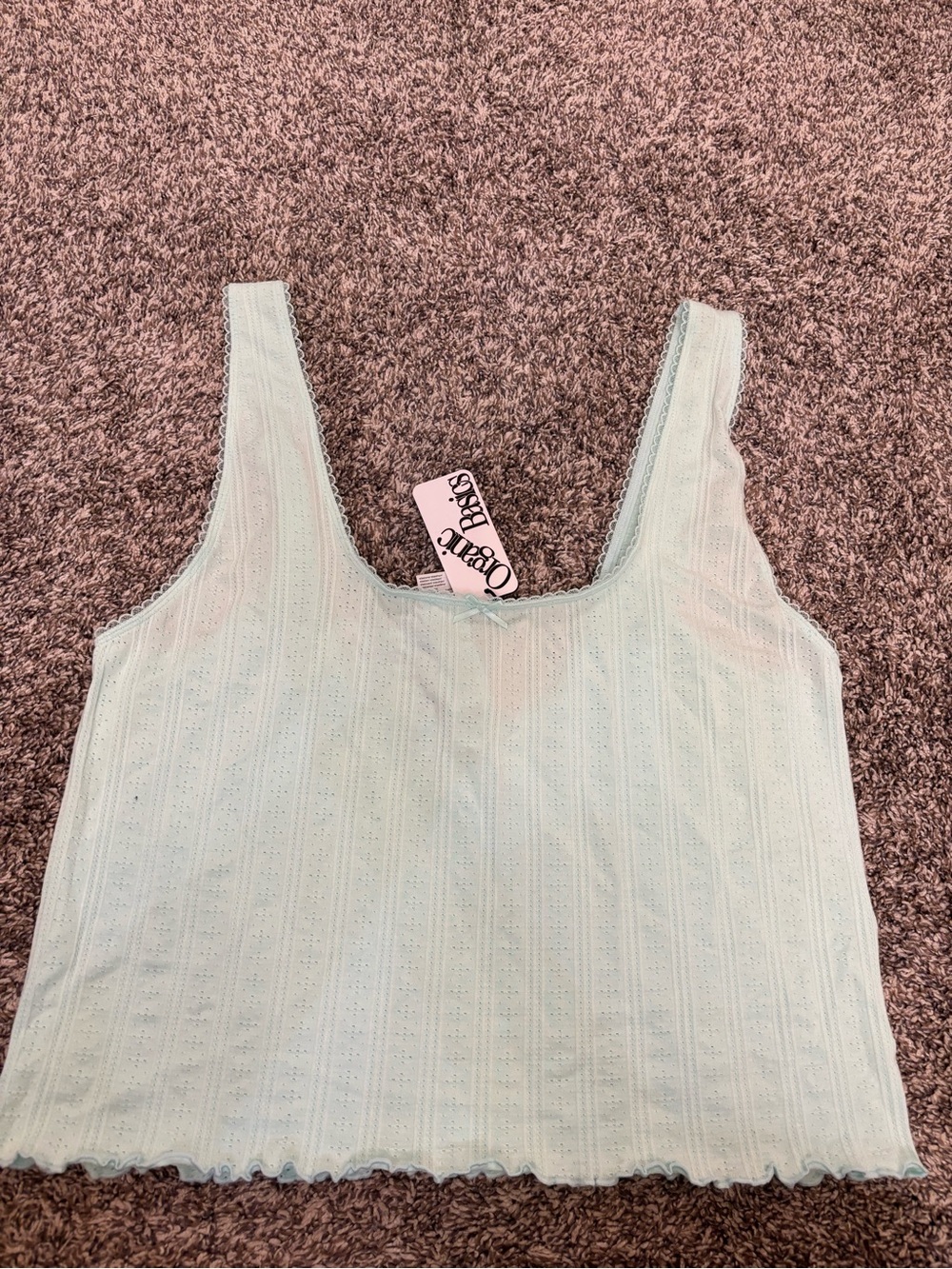 Organic Basics Pointelle Cami Ribbed Scoop Tank Sz XXXL